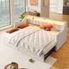 A daybed with an extended mattress, set up in a well-lit room with large windows and wooden flooring. Voir les images du produit