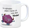 Freches Monster in pink Kaffeebecher mit lustigem Spruch Produktbild-Vorschau 1