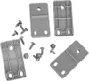 A collection of gray plastic mounting brackets and screws on a white background. Anteprima dell’immagine prodotto
