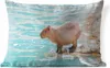 MuchoWow® Outdoor Kissen - Ein Wasserschwein steht am Produktbild-Vorschau 1