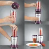 Collage showing the assembly and use of a blender. Produktbild-Vorschau