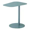 A blue metal side table with a rounded top and a circular base, shown against a white background. Produktbild-Vorschau