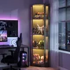 165 cm vysoká vitrína s LED osvetlením a 4-úrovňová vitrína Náhľad obrázku produktu 10