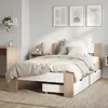 Holzbett 90x200 mit 2 Bettkästen Bett Eiche Braun Weiß Holz Náhled obrázku produktu 15