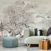 Muralo Vlies Fototapete KRANICHE Vögel Bäume Natur Vintage Produktbild-Vorschau 5