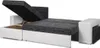 A sectional sofa with a storage compartment open and a pull-out bed extended. Produktbild-Vorschau