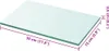 A transparent glass shelf with dimensions indicated by text overlays. Anteprima dell’immagine prodotto