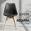 Küchenstuhl Schwarz Schalenstuhl Kunststoff Holzbeine Produktbild-Vorschau 7
