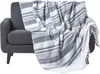 HOMESCAPES Tagesdecke Morocco, grau gestreift, 225 x 255 cm Produktbild-Vorschau 1
