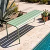 Banc de jardin en acier vert sauge - Oviala Palavas Voir les images du produit 3