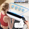 A woman is using a treadmill, with an overlay showing the LED display and remote control features. Anteprima dell’immagine prodotto
