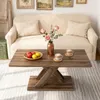 COSTWAY Couchtisch, Wohnzimmertisch mit Holzoptik & Breiten Produktbild-Vorschau 8