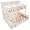 A white bunk bed with a ladder and storage shelves. Anteprima dell’immagine prodotto