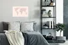 MuchoWow® Poster Weltkarte - Einfach - Rosa 30x20 cm - Produktbild-Vorschau 4