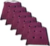 A stack of burgundy seat cushions. Produktbild-Vorschau