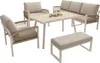 Set divani da giardino Merax con vetro effetto legno e 2 Anteprima dell’immagine prodotto 10