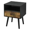 Table d'appoint 'Gävle' 57x42x40 cm avec tiroir Noir/Ton Voir les images du produit 2