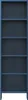 A tall, dark blue, metal bookshelf with five shelves and a visible support structure at the bottom. Anteprima dell’immagine prodotto