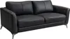 Ledersofa 3-Sitzer - Schwarz mit grauer Ziernaht - BATUCO Produktbild-Vorschau 2