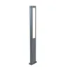 A modern, gray LED bollard light with a white illuminated panel is shown against a white background. Anteprima dell’immagine prodotto