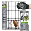 A collage of images showing rolls of wire fencing, a hand in a glove holding fasteners, and small animals like a rabbit and chickens behind the fencing. Podgląd zdjęcia produktu