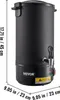 A black commercial electric wax melter with dimensions indicated. Podgląd zdjęcia produktu
