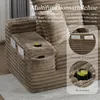 Cordsofa Khaki Sofa mit Schlaffunktion Hohe Rš¹ckenlehne Produktbild-Vorschau 8