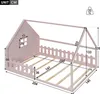 MODFU Lit enfant 140x200 cm, Lit cabane avec sécurité, Sans Voir les images du produit 4
