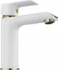 A white and gold faucet on a white background. Anteprima dell’immagine prodotto