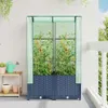 A raised garden bed with a greenhouse attachment on a balcony. Produktbild-Vorschau