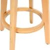 A close-up view of the wooden legs and footrest of a bar stool. Podgląd zdjęcia produktu
