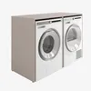 A washing machine and dryer cabinet shown from a front-right angle against a white background. Voir les images du produit