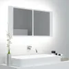 vidaXL LED-Bad-Spiegelschrank Weiß 90x12x45 cm Acryl Produktbild-Vorschau 2