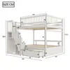 A diagram of a white bunk bed with dimensions labeled. Náhled obrázku produktu