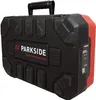 A black and red tool case with a handle on top. Podgląd zdjęcia produktu