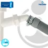 A close-up view of a washing machine or dishwasher drain hose connected to a pipe. Produktbild-Vorschau