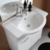 Holzoptik Möbelset für das Badezimmer mit Füßen, weiss Produktbild-Vorschau 2