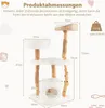 COSTWAY 124cm Kratzbaum Holz, Katzenbaum mit Katzenhöhle & Produktbild-Vorschau 8