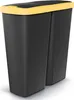 A product shot of a black and yellow dual-compartment trash can. Anteprima dell’immagine prodotto
