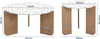 Two round coffee tables of different sizes displayed side-by-side with dimensions indicated. Voir les images du produit