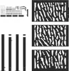 A collection of parts and decorative panels for a garden gate, laid out on a white background. Podgląd zdjęcia produktu