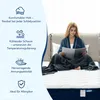 A woman sits on a mattress reading a book, with informational graphics on the left side of the image. Náhľad obrázku produktu
