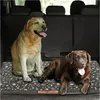 Two Labrador dogs are resting on a dog bed inside the back of a car. Produktbild-Vorschau