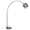 Bogenlampe Schwarz mit Gold mit Rauchglas Zuzanna Produktbild-Vorschau 1