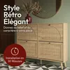 CASABEL Meuble à Chaussures 4 Abattants, Style Rétro, Bois Voir les images du produit 6
