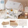 Hausbett 90x200 cm mit Bücherregal – Kinderbett in Weiß, Produktbild-Vorschau 8