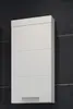 A white wall-mounted cabinet with a modern design is shown against a dark gray tiled wall. Produktbild-Vorschau
