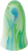 A single earplug with a marbled pattern of green and blue on a white background. Produktbild-Vorschau