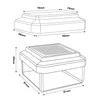 Diagrams showing the dimensions of a solar light fixture. Produktbild-Vorschau