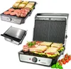 A collage of a TZS First Austria Tischgrill, showing it in use with food and also as a standalone product. Produktbild-Vorschau